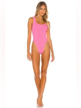 Hunza G Classic Square Neck One Piece in Bubblegum